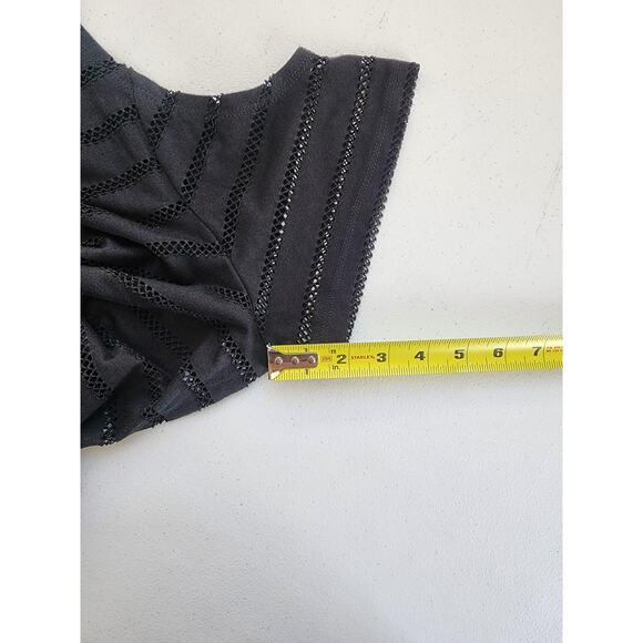 Calvin Klein Swimwear Dress Womens L XL Black Mesh Stripe Sheer Beach Cover Up - Picture 14 of 15